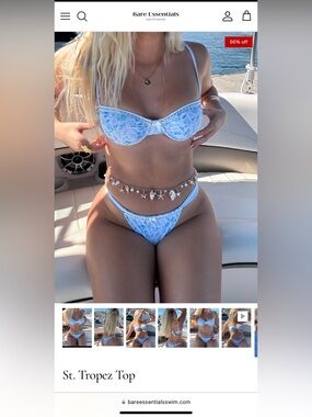 St. Tropez Top - Light Blue Floral